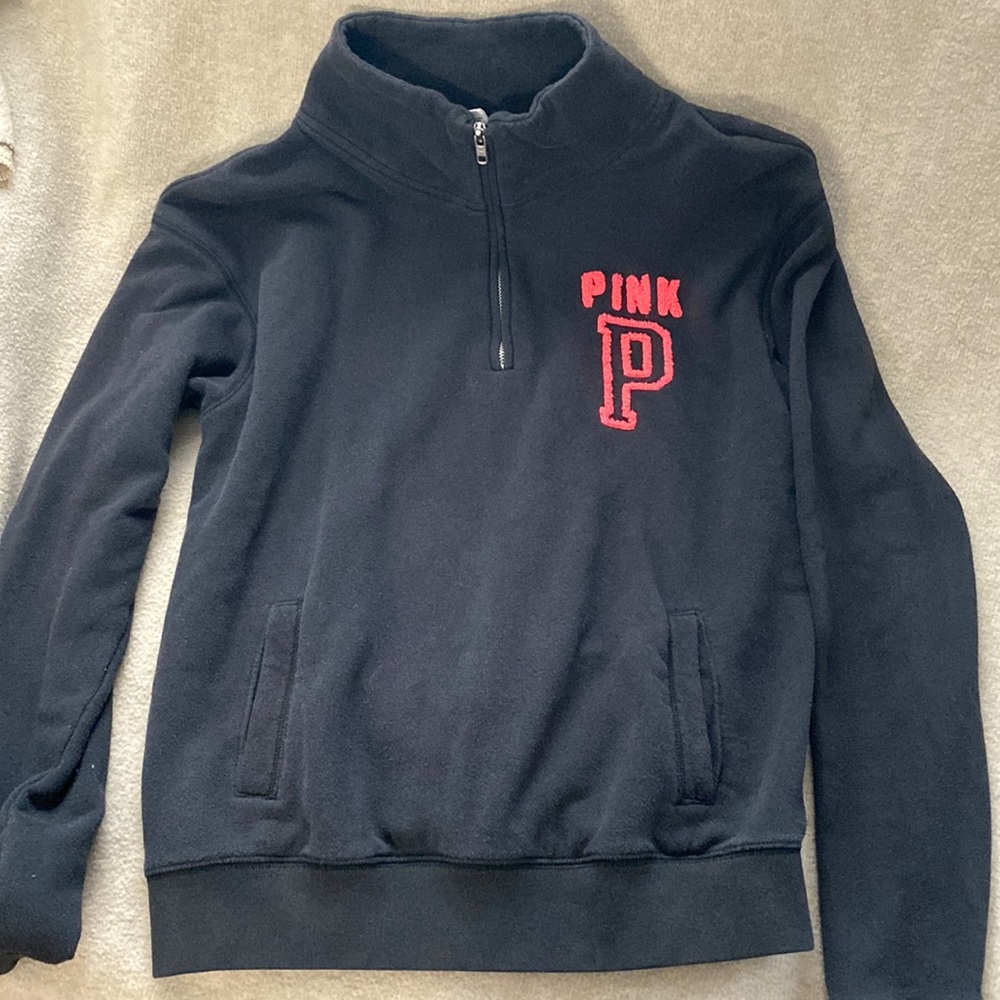 Pink Victoria’s Secret partial zip sweatshirt